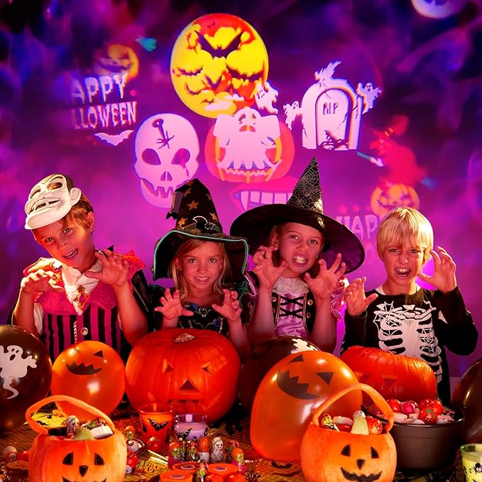 LED Projector Lights, Easter Decor Outdoor&Indoor Rotatable Lamp, Halloween Christmas Projector with 10 Themes, Waterproof Landscape Decorative Lighting Garden Party New Year Xmas