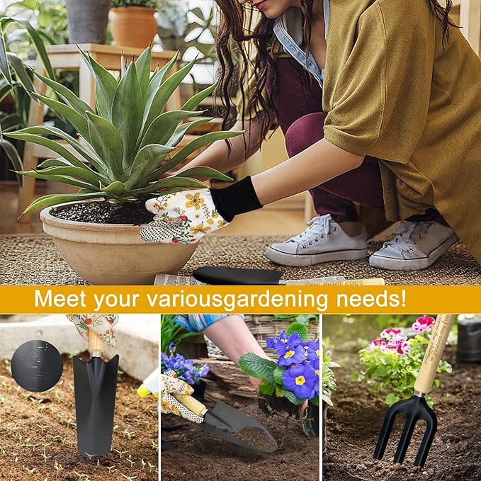 Grandma Gifts,Grandma Gifts from Grandkids - Birthday Gifts for Granny - Gardening Gifts Outdoor Horticulture Starter,Garden Tools Kit for Grandma