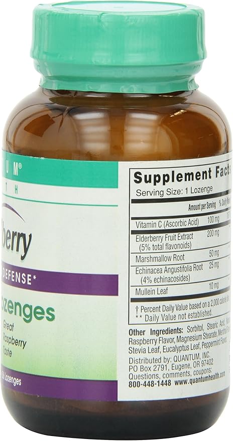 Quantum Health Elderberry+ Lozenges|Raspberry|Provides Powerful Immune C|36 Count
