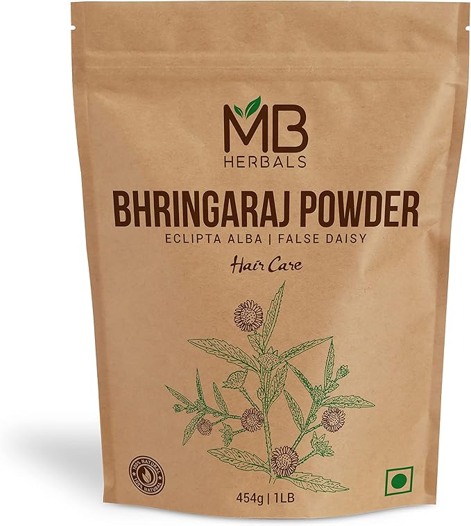 MB Herbals Pure Bhringraj Powder 1 Pound 16 oz 454 Gram 100% Pure