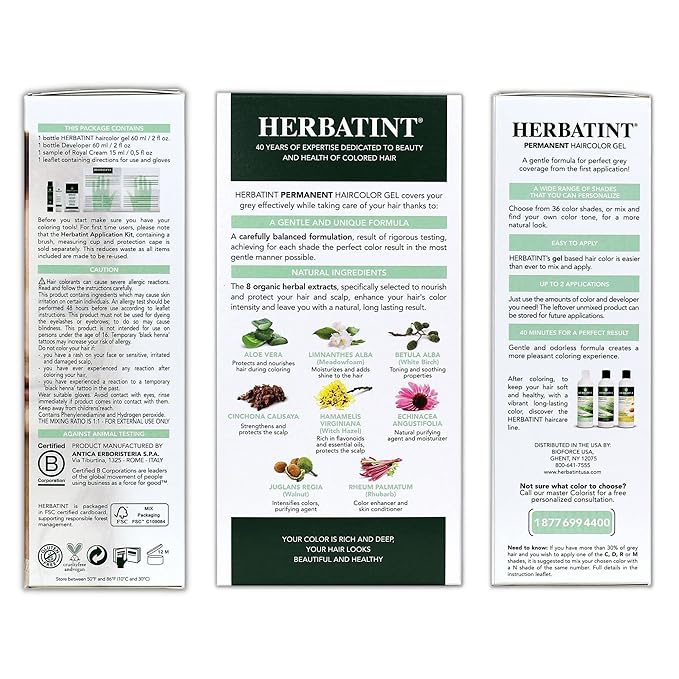 Herbatint Permanent Haircolor Gel, 10DR Light 100% Grey 4.56 oz