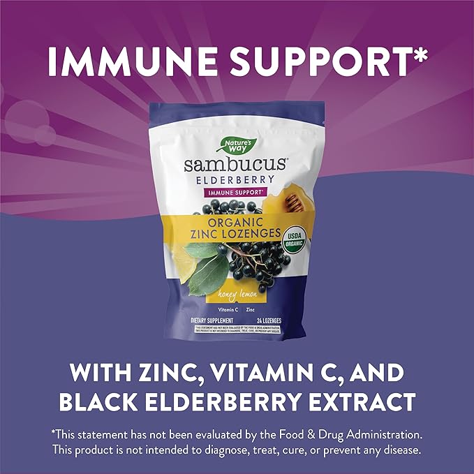 Nature's Way Sambucus Zinc Lozenges 24 Lozenges