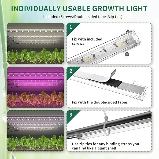 Seed Starter Tray, 120-Cell Seed Starter Kit with Grow Light, 2 Pack Reusable Seeding Starter Trays with Air Vent Humidity Domes for Greenhouse Gardening Indoor Planting Growing (Green Base)