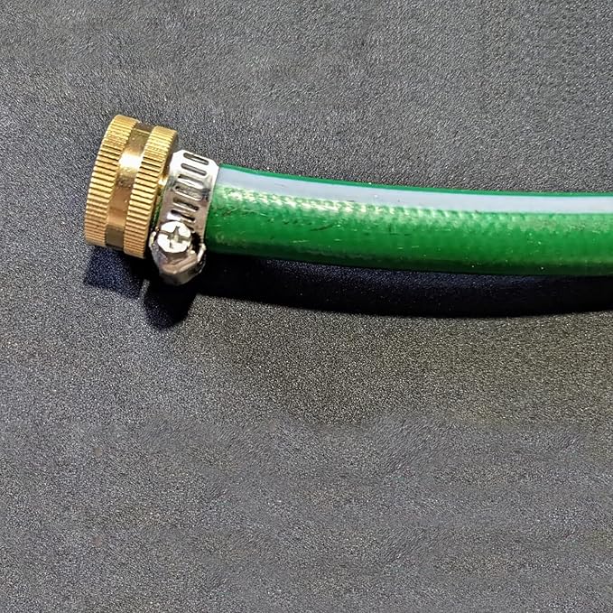 1/4" Barb x 3/4" Female GHT Thread Solid Brass Water Hose End Repair Connector, Includes Stainless Steel Clamps and gaskets(Pack of 4)