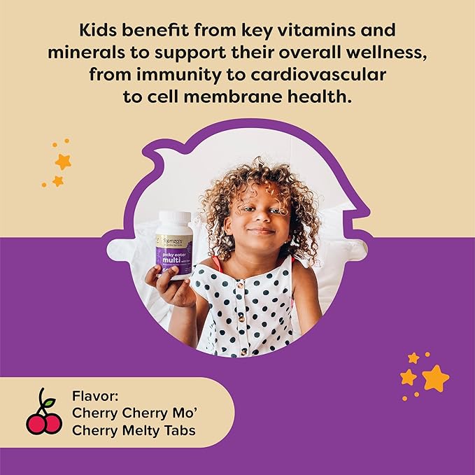 Renzo's Picky Eater Kids Multivitamin with Iron D3 & K2 and 60 Sugar-Free