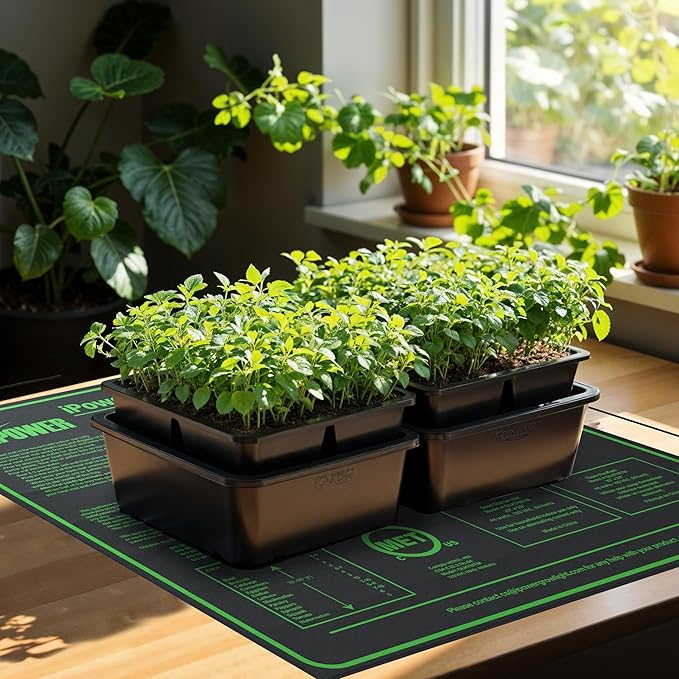 iPower Durable Seedling Heat Mat Warm 20" x 20" Hydroponic Heating Pad Waterproof for Seed Starting Greenhouse and Germination
