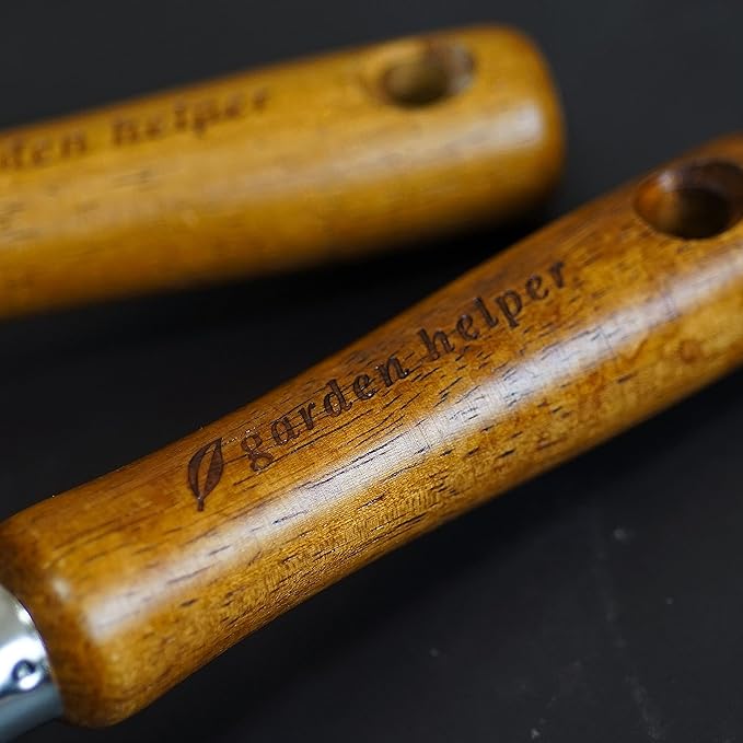 Japanese Garden Trowel Heavy Duty Japanese Steel with Wood Handle, Garden Transplanter Tool for Digging, Scooping, Transplanting, Made in Japan, Large Silver