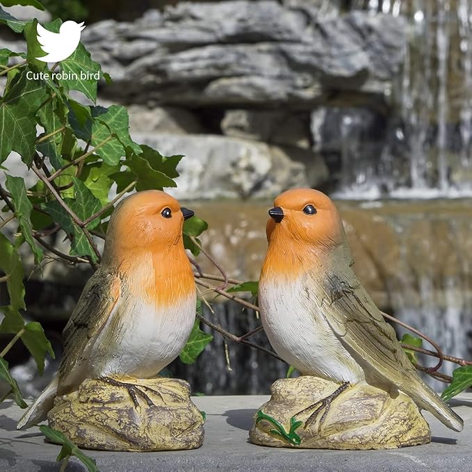 Solar Garden Outdoor Statues Bird Lights, Cute Birds Garden Decor for Outside, Christmas Birthday Gifts for Women, Unique Mother Grandma Housewarming Gifts and Yard Decoration