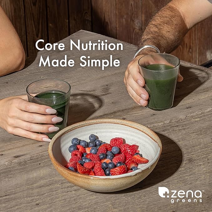 Zena Greens Organic Supergreens Powder 30 8g 8g Sticks |70+ Superfood 3G Fiber 0 Sugar