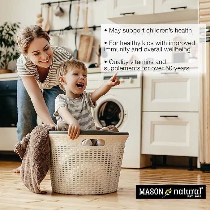 MASON NATURAL Healthy Kids Probiotic with Fiber - Healthy Digestive Function, Improved Gut Health, 60 Chewables (Pack of 3)