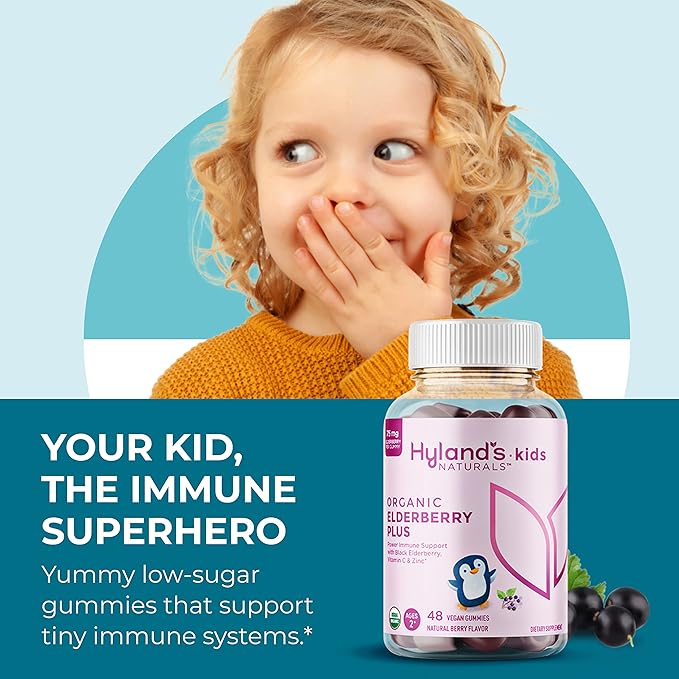 Hyland's Kids Organic Elderberry Plus Gummies, 48 Vegan 2)