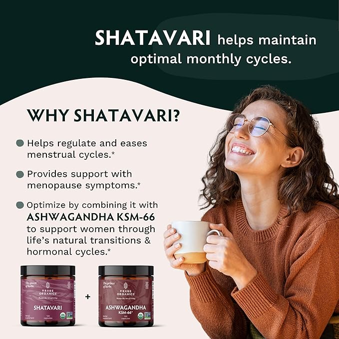 TRIBE ORGANICS Organic Shatavari Herbal Supplement 120 Vegan