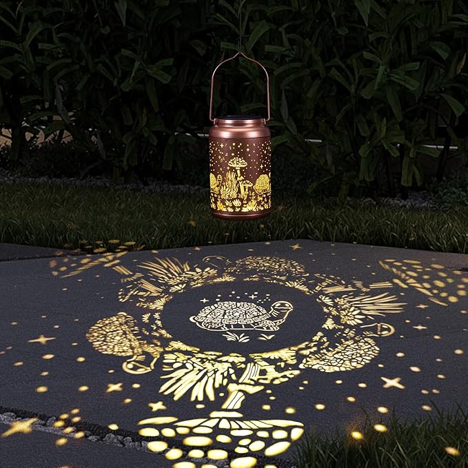 2 Pack Turtle Solar Lanterns Outdoor Waterproof - Birthday Gifts for Women, Men, Mom, Tortoise Solar Lights Outdoor Hanging Garden Decor for Outside, Patio, Outdoor, Yard, Lawn, Balcony
