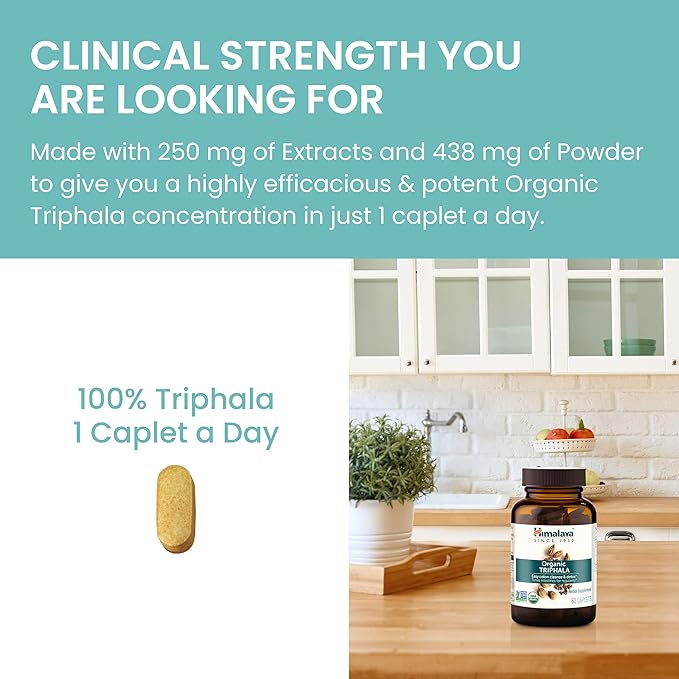Himalaya Organic Triphala Herbal Supplement 688 mg, 30 Plant-Based