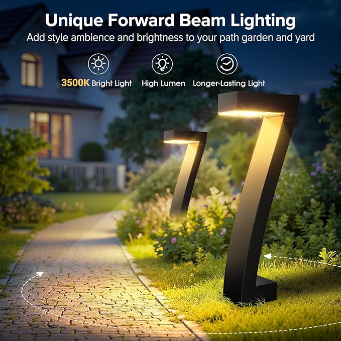 WdtPro Solar Lights Outdoor Pathway Lights, 6 Pack Upgraded Bright LED Outdoor Solar Light for Outside, IP65 Waterproof Solar Garden Light for Yard, Driveway, Walkway, Landscape, Patio Decor