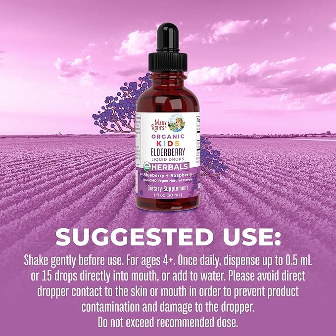 MaryRuth Organics Cocomelon Kids Elderberry Syrup, 4-13 Years, 1 Fl