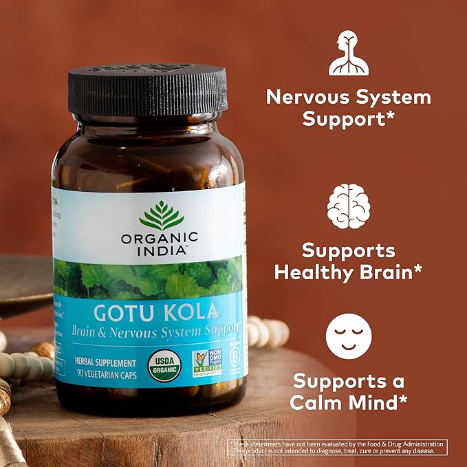 Organic India Gotu Kola Herbal Supplement 90 Capsules