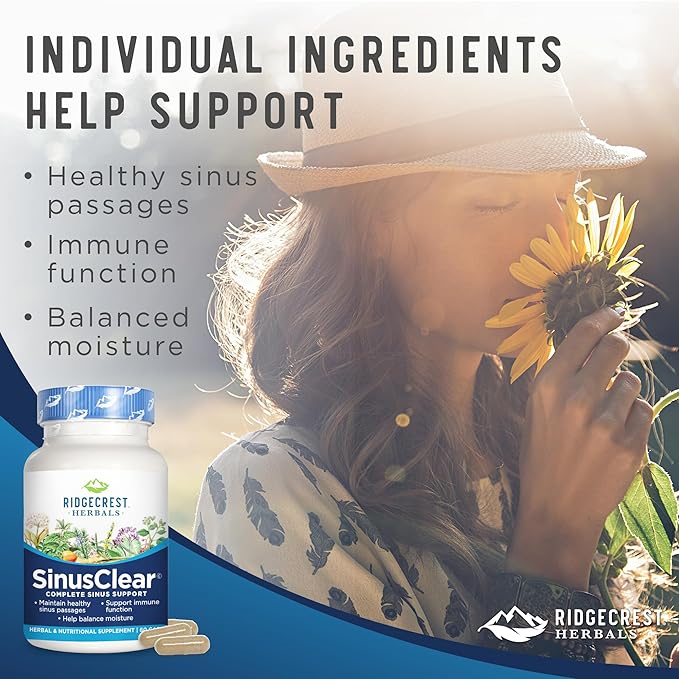 RidgeCrest Herbals SinusClear, Complete Formula (60 Veg 30 Serv)