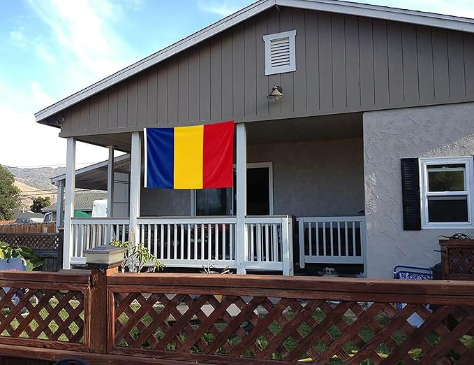 Double Sided Romania Flag 3x5FT Romanian National Polyester Banner With 2 Grommets Fade Resistant Vivid Color For Patriotic Festival Events Party Decoration (Romania, 3x5FT-3ply)
