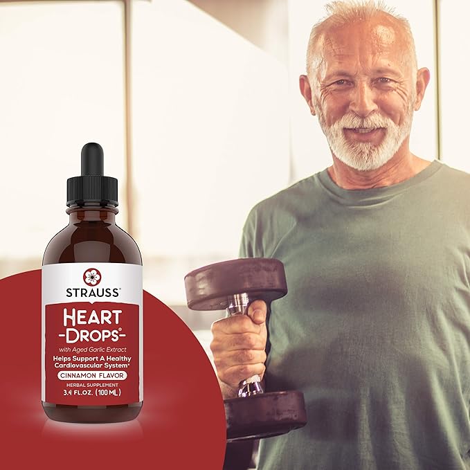 Strauss Naturals Heartdrops, Herbal Heart Supplements 3.4 fl