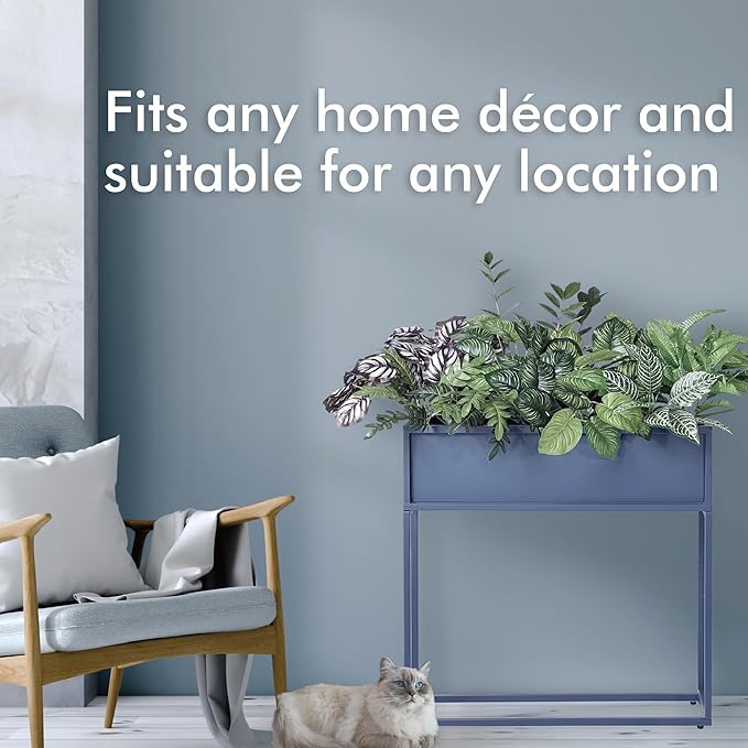 Cocoyard Elevated Planter Box - 28 Inch Durable Raised Garden Bed for Herbs and Flowers - Stylish Tall Rectangular Planter for Outdoor Plants for Patio Decor & Backyard Gardening