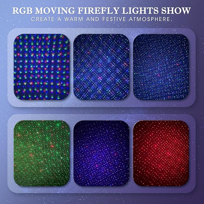 Christmas Laser Light Projector - Outdoor Projector Laser Lights Waterproof Remote Control, Red Green and Blue Star Show Decorations for Holiday Party Garden