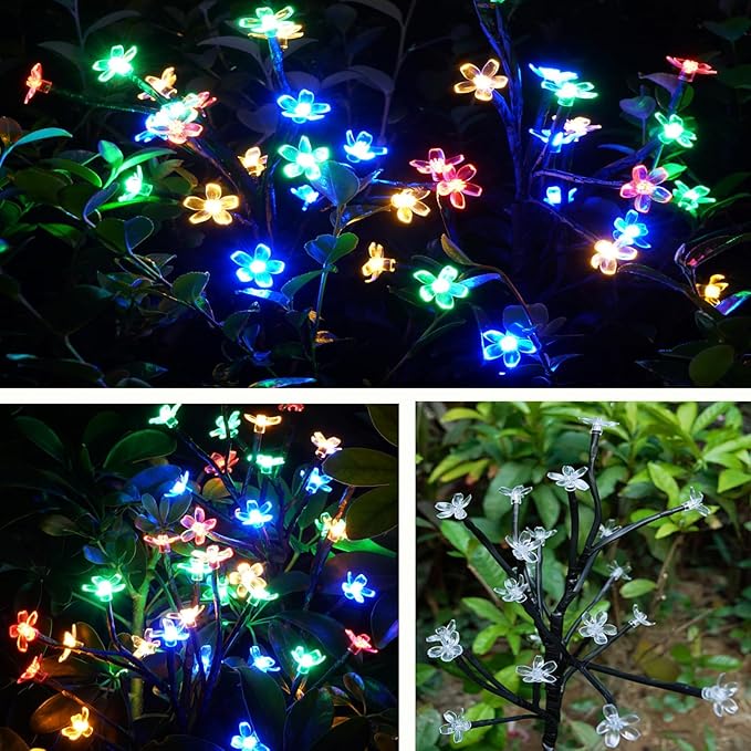 Solar Garden Lights Outdoor,Waterproof Outdoor Solar Lights for Outside Decorative 6Pack, 120Led Solar Flowers Garden Decor, for Yard Pathway,Lawn,Patio Fairy Decorations Gardening Gifts