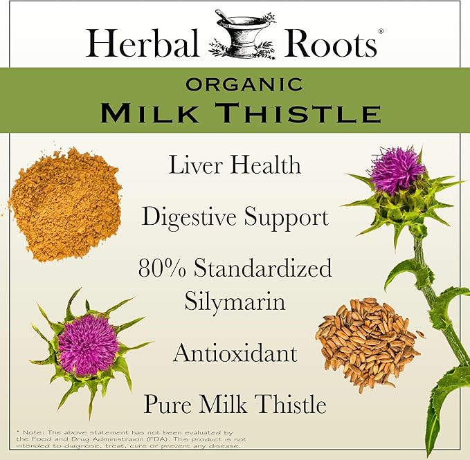 Herbal Roots Milk Thistle Capsules 80% Silymarin