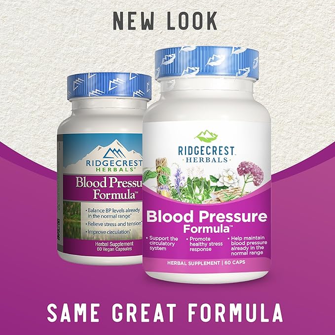 RidgeCrest Herbals Blood Pressure Herbal Formula, 12 Herbs, (60 Count 1))