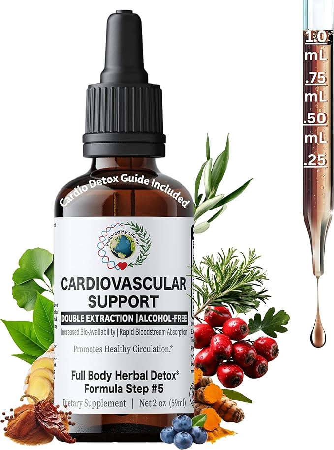 Cardiovascular Support Heart Health Supplement Vein Circulation Herbal Glycerite Alchohol Free Extract