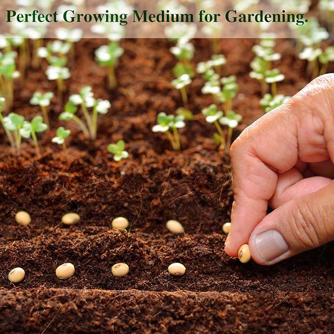 ZeeDix Compressed Coco Coir Brick for Plants, Premium Coconut Coir Bricks Potting Soil Mix, Natural Coconut Husk Coco Peat Brick with Low EC and pH Balance for Gardening Plants Flower Herbs