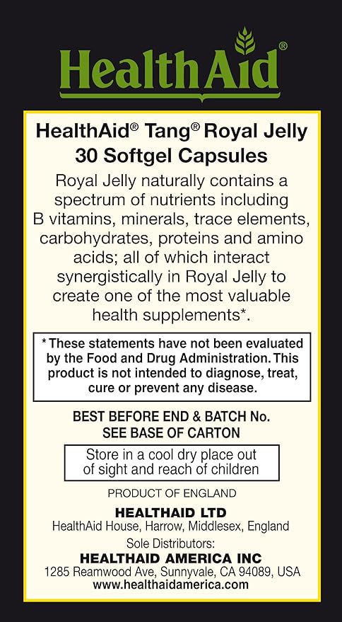 Health Aid, Tang Royal Jelly 1000mg, 30 Softgel