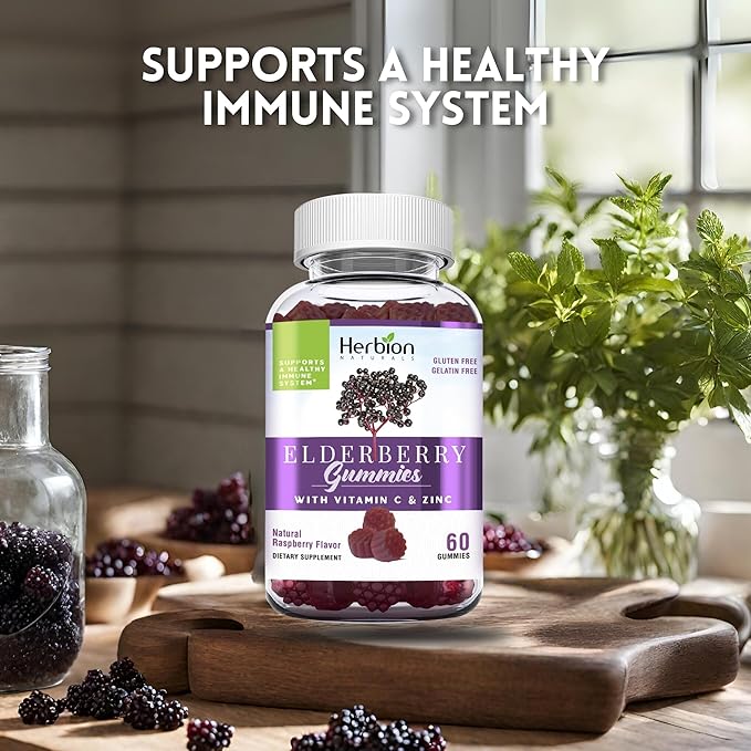 Herbion Naturals Elderberry Gummies with Vitamin 60 Count