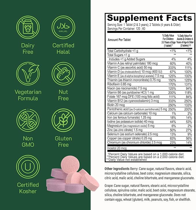 YumVs Complete Kids Multivitamin with Iron 2 Year (120 Tablets)