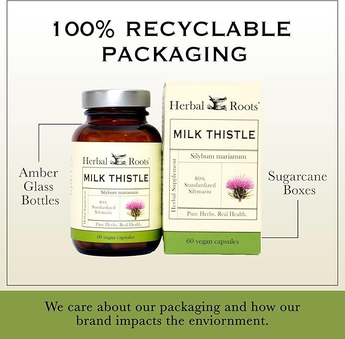 Herbal Roots Milk Thistle Capsules 80% Silymarin