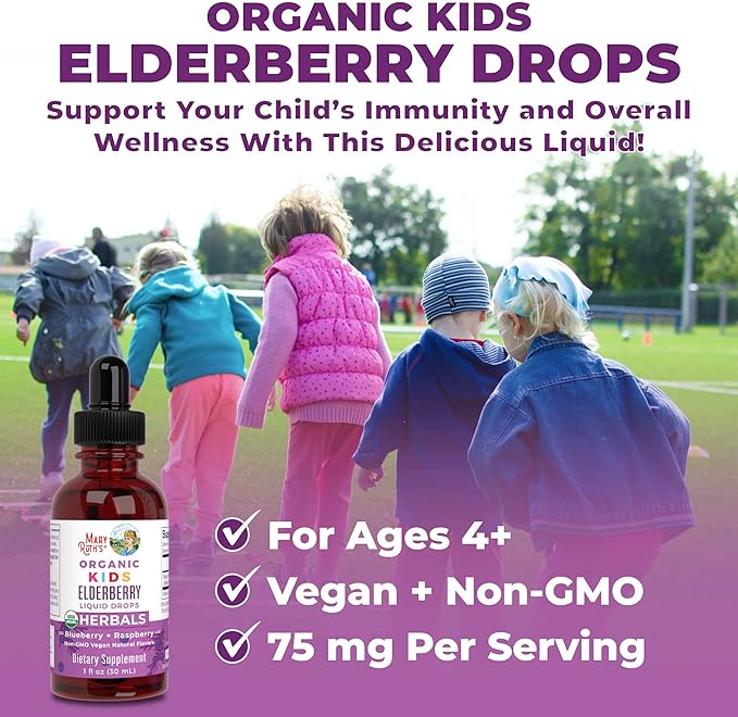MaryRuth Organics Cocomelon Kids Elderberry Syrup, 4-13 Years, 1 Fl