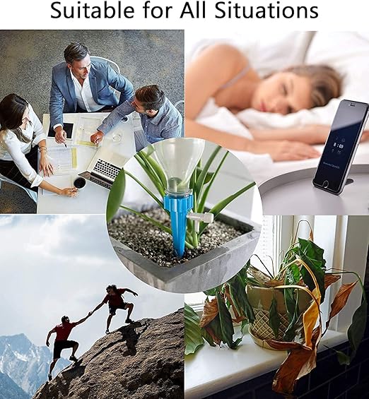 LABOTA 24 Pack Self Watering Spikes for Plant, Outdoor Automatic Plants Waterer, Insert Devices with Adjustable Vavle Switch for Garden Water Planter System Indoor & Outdoor