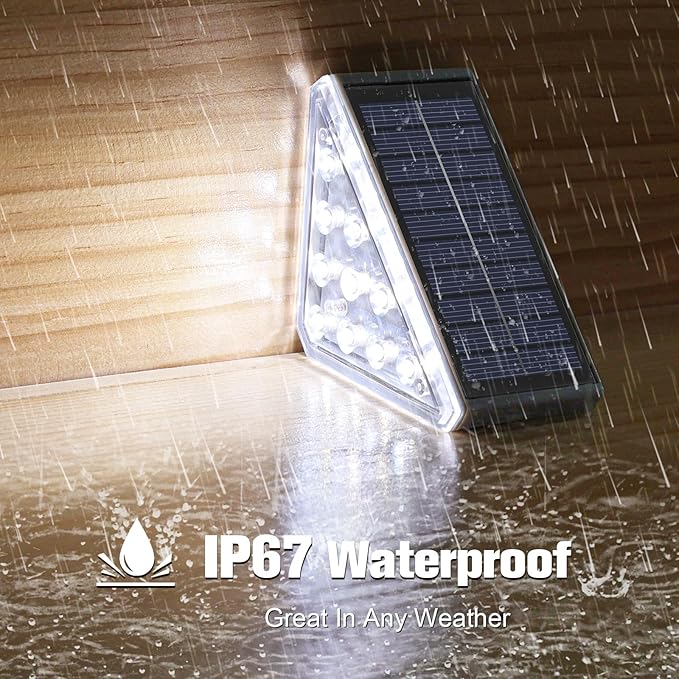 VOLISUN Solar Step Lights for Outside 24 Pack, Solar Stair Lights Outdoor Waterproof IP68, LED Outdoor Step Lights, Outdoor Stair Lights Decor for Deck, Front Step, Front Porch and Patio (Cool White)