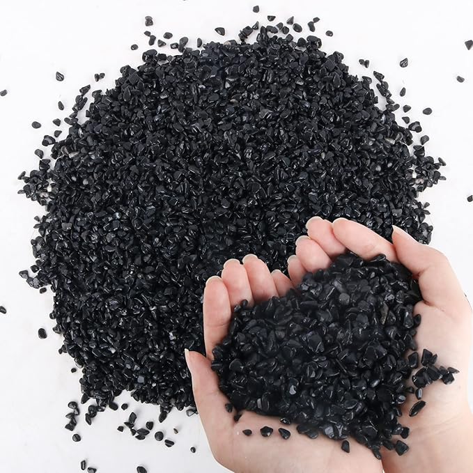 Anothera Stones for Plants Smooth Natural Black River Rocks,7LB Plant Aquarium Gravel Stones for Succulents Bonsai Terrarium Vase Fillers Fish Tank Indoor Outdoor Garden Decor(6-9 mm)