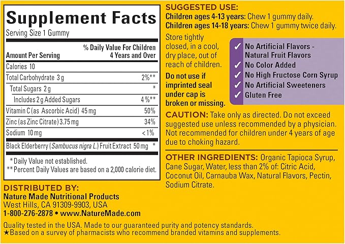 Nature Made Kids First Elderberry 40 Elderberry