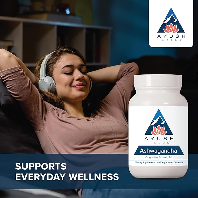 Ayush Herbs Ashwagandha Supplement, 60 Capsules