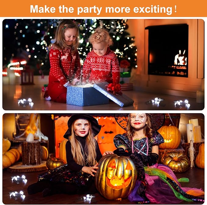 SumDirect Pack of 50 LED Mini Non-Blinking Lights for Paper Lanterns Balloons Floral Wedding Halloween Christmas Party Decoration Centerpieces (50, White)