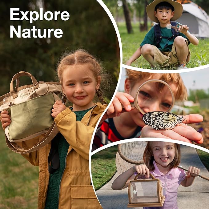 ROBUD Kids Explorer Kit, Bug Catcher Kit with Bag Kit, Outdoor Exploration Set for Camping, Montessroi Toy for Kids Coming Closer to Nature,WRP07