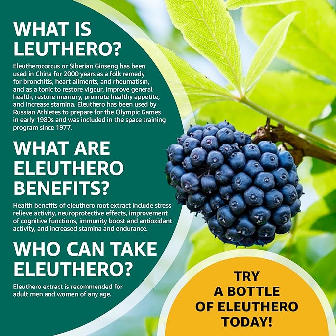 Wild Eleuthero Root Extract, Herbal Extract 100 Vegeterian