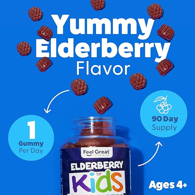 Feel Great Kids Elderberry Gummies 90 Day