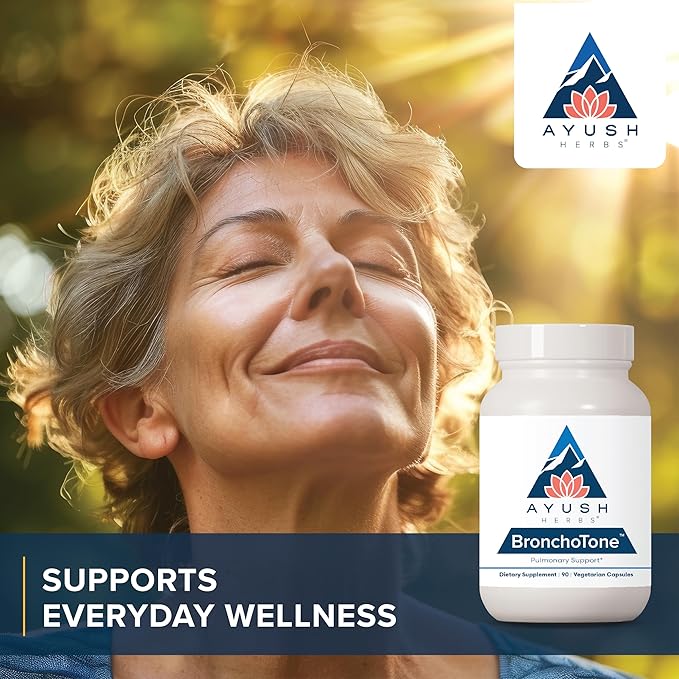Ayush Herbs Bronchotone, Powerful Respiratory & 90 Capsules