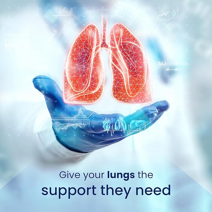 Lung Support Dietary Supplements Herbal Breathing 10 Active 60 Capsules