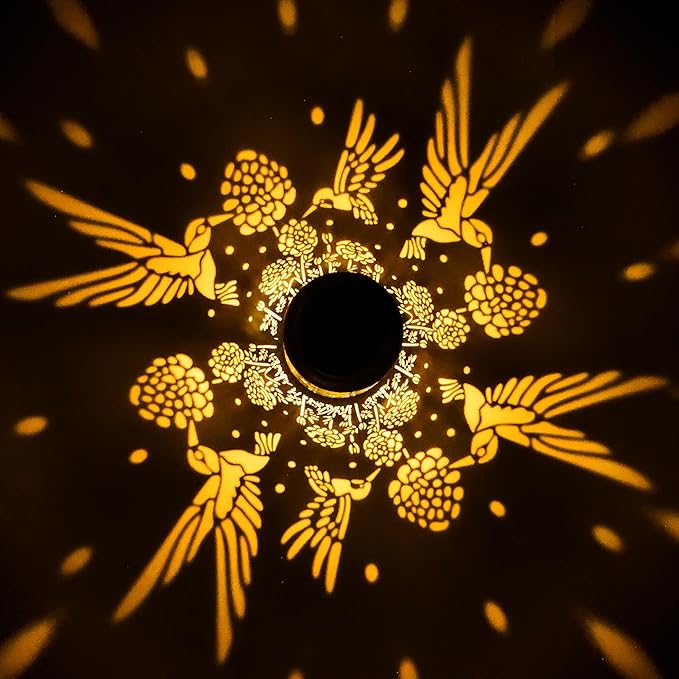 ODEETRONIC 2Pack Hummingbird Solar Lanterns - LED Solar Lantern Lights Outdoor Waterproof, Garden Lantern Lights Birthday Gift for Women, Metal Hummingbird Hanging Lanterns for Garden Yard Patio Decor