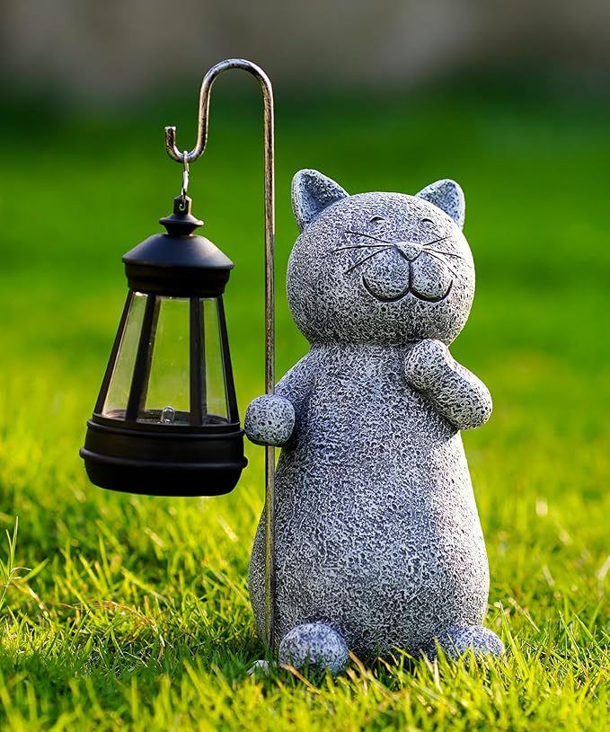 Solar Statue for Garden Decoration: Outdoor Sculpture for Yard Lawn Home House Balcony Patio - Unique Housewarming Gift for Lover Mom Women Grandma