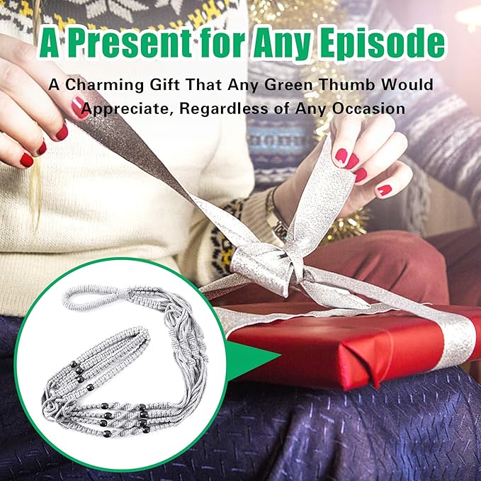 Augshy 2 Packs Macrame Hanging Planter, Indoor Hanging Planter Basket with Wood Beads Decorative Macrame Pot Hanger for Home Decor (Grey)